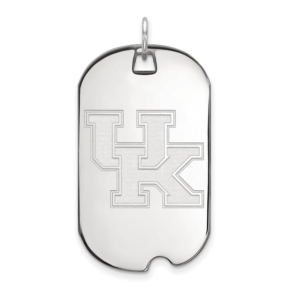 LogoArt 10k White Gold U. of Kentucky Large Dog Tag Pendant
