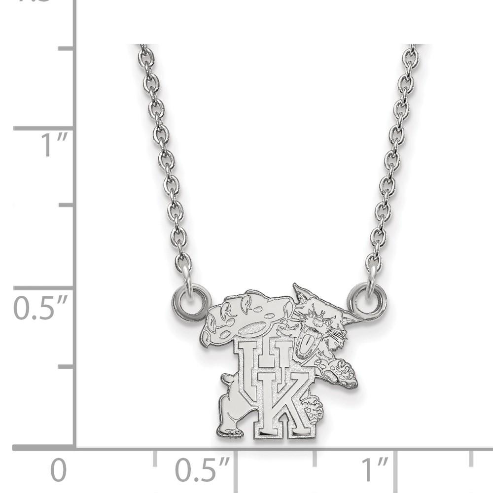 LogoArt Sterling Silver U of Kentucky Small Tiger UK Necklace