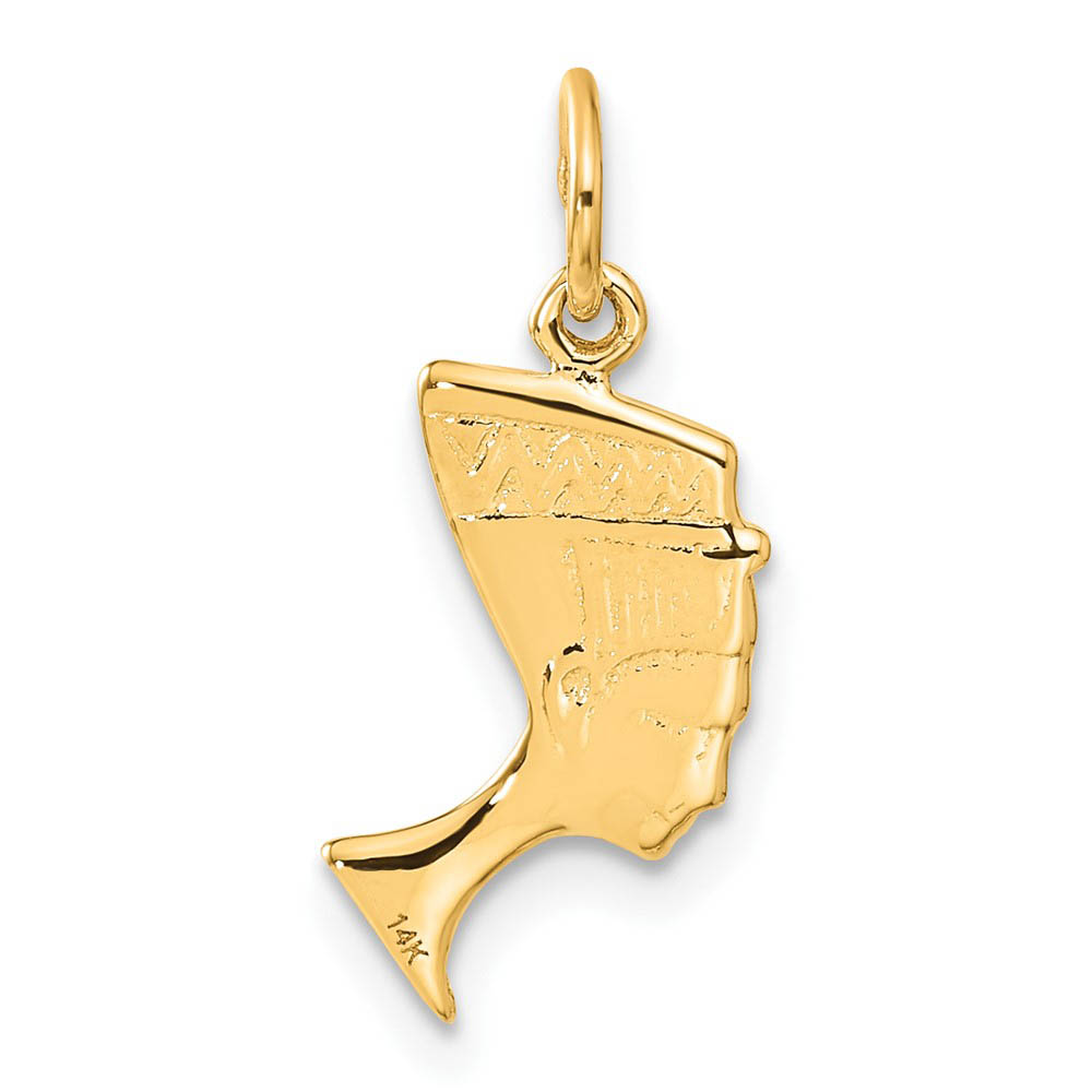 Black Bow Jewelry Company 14k Yellow Gold Satin Egyptian Nefertiti Charm Pendant