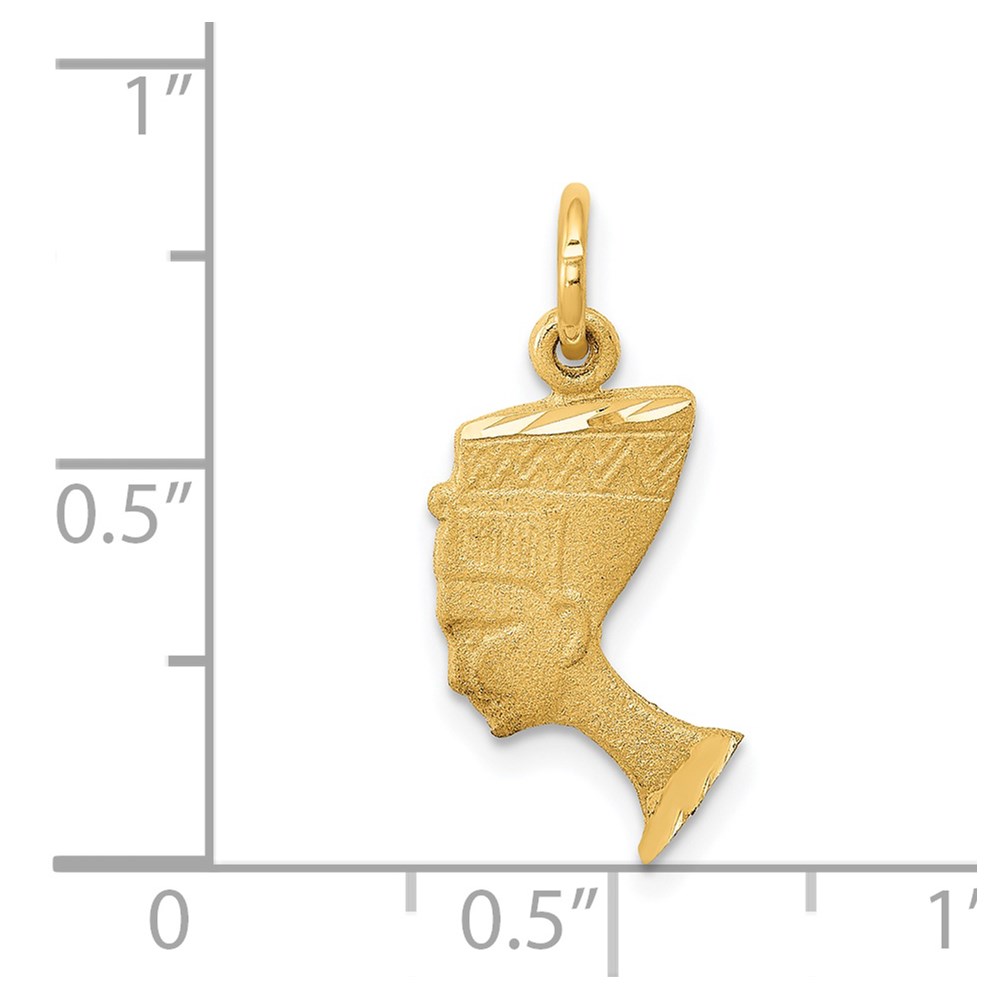 Black Bow Jewelry Company 14k Yellow Gold Satin Egyptian Nefertiti Charm Pendant
