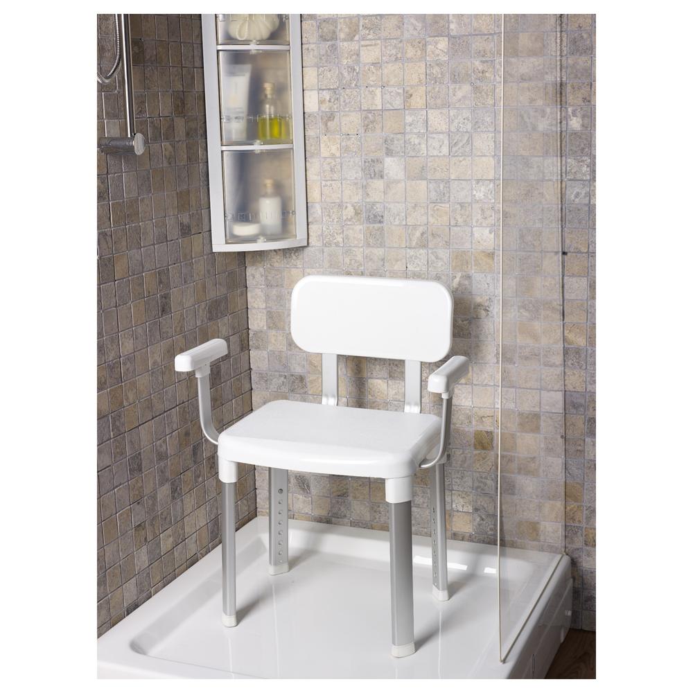 Akita Line Cappadocia Heavy Duty Shower Chair with Arms and Backrest, Bath Bench for Elderly, Disabled & Senior