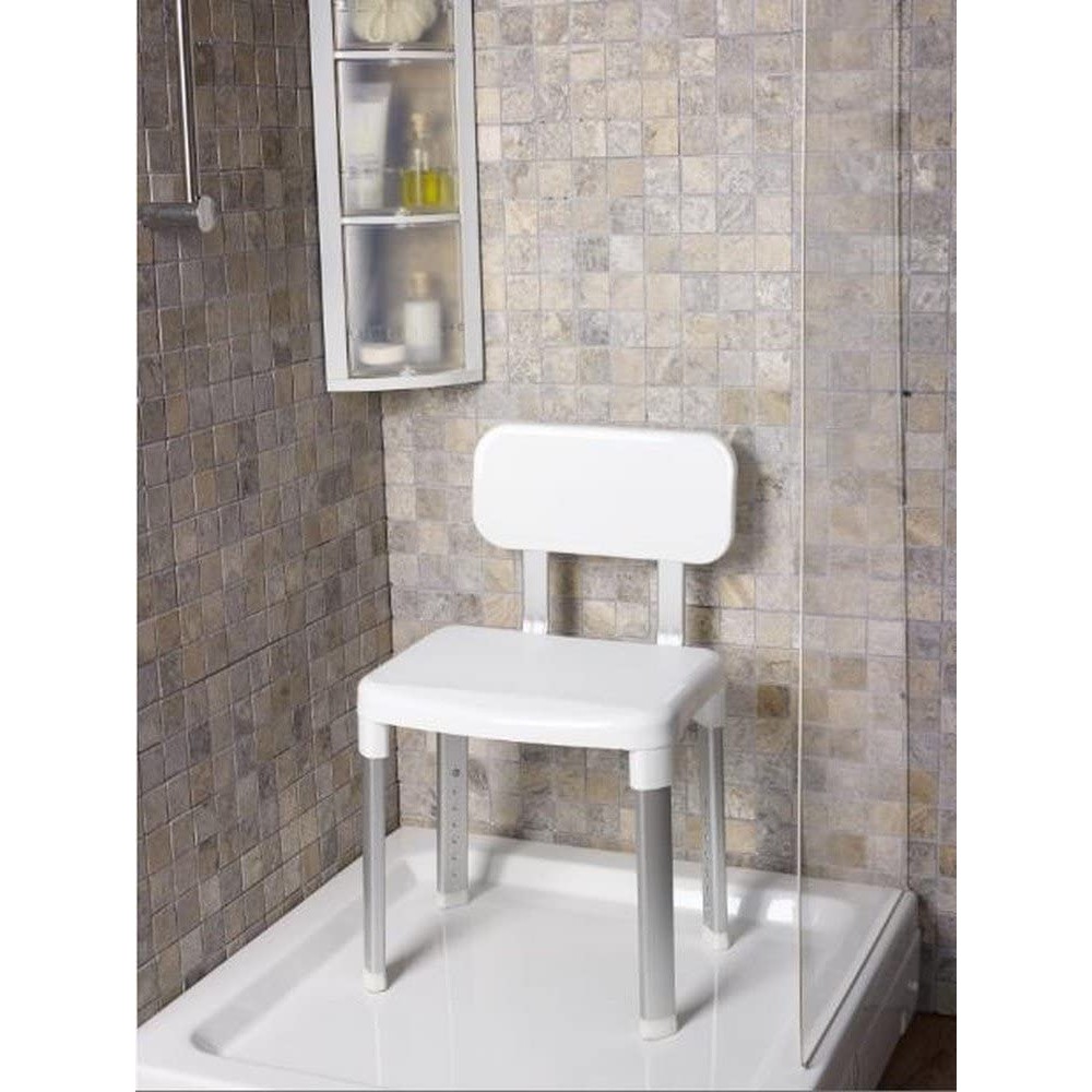 Akita Line HomeMarket Cappadocia Heavy Duty Shower Chair with Backrest, Bathtub Seat for Adults & Disabled, Non Slip Legs