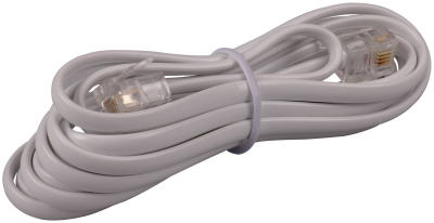 Audiovox TP210WHRV Modular Line Extension Cord, White, 7-Ft. - Quantity 18