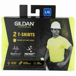 Gildan 1297048 Short Sleeve Pocket T-Shirts, Green Cotton, XL, 2-Pk - Quantity 1