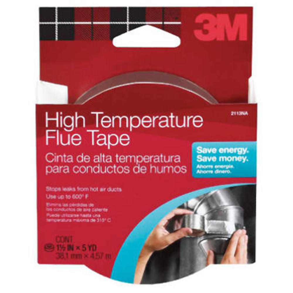 3M 2113NA Hi-Temp Flue Tape, Silver, 15 Ft. - Quantity 12