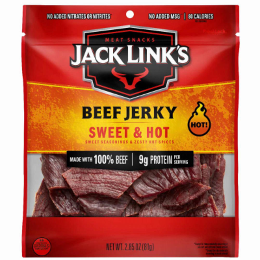 Jack Links 10000007616 Beef Jerky, Sweet & Hot, 2.85-oz. - Quantity 8