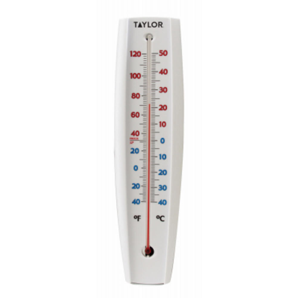 Taylor 5109 Big & Bold White Outdoor Tube Thermometer, 15 x 3-In. - Quantity 6