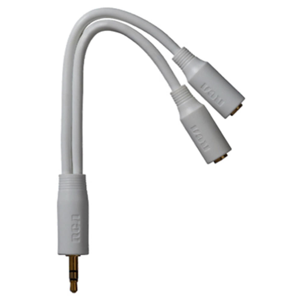 Audiovox JAH742V Stereo Y Extension Cable, White, 3.5mm - Quantity 18