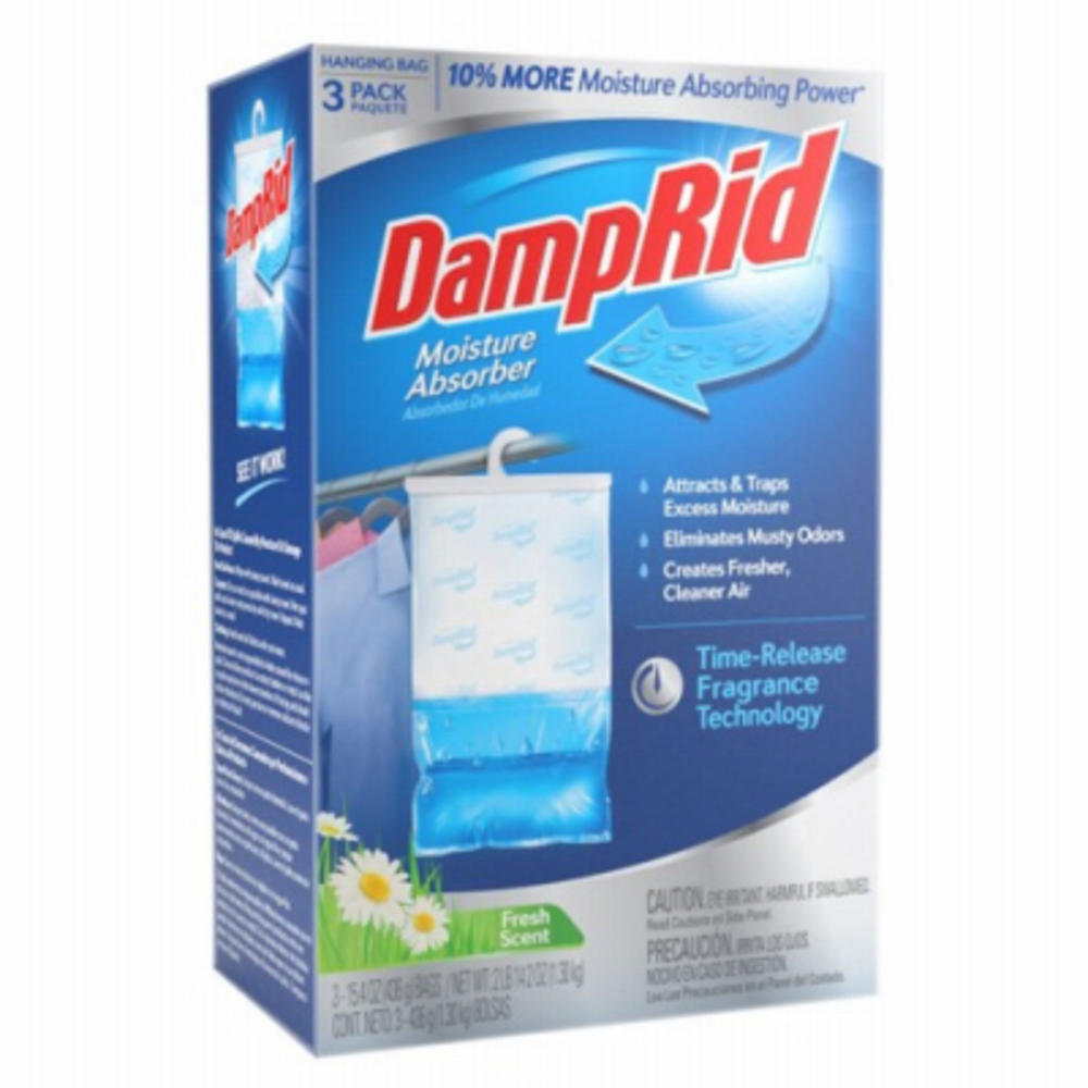 DampRid FG83FSSB Closet Freshener Moisture Absorber, Fresh Scent, 15.4 oz., 3-Pk. - Quantity 1