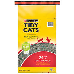 Purina Tidy Cats 10720 Cat Litter, Multi-Cat, 24/7, Long Lasting Odor Control, 20 Lb. Bag - Quantity 98