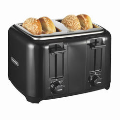 Proctor Silex 4-Slice Extra-Wide Slot Toaster with Cool Wall, Shade Selector, Toast Boost, Auto-Shutoff and Cancel Button, Black