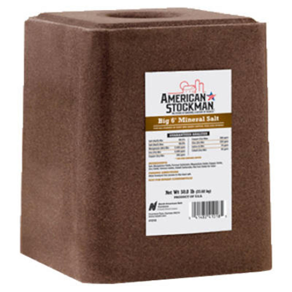 American Stockman 2274742 Big 6 Trace Mineral Block Ag Salt, 50-Lbs. - Quantity 1