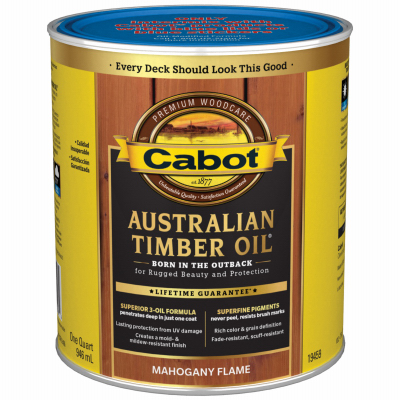 Cabot 19459-05 Australian Timber Oil Wood Stain Finish, Mahogany Flame, Qt. - Quantity 1