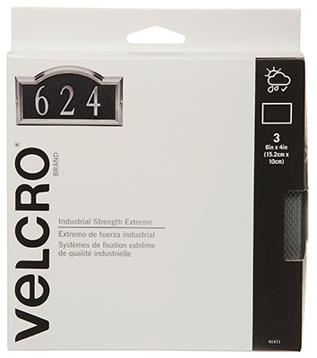 VELCRO Brand 91471 Extreme Industrial-Strength Titanium Fastening Strips, 6 x 4 In., 3-Ct. - Quantity 1
