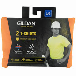 Gildan 1297051 Safety T-Shirts, Medium, Orange, 2-Pk. - Quantity 1