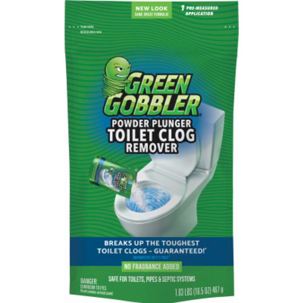 Green Gobler G0626 Powder Plunger Toilet Clog Remover, 16.5 oz. - Quantity 1