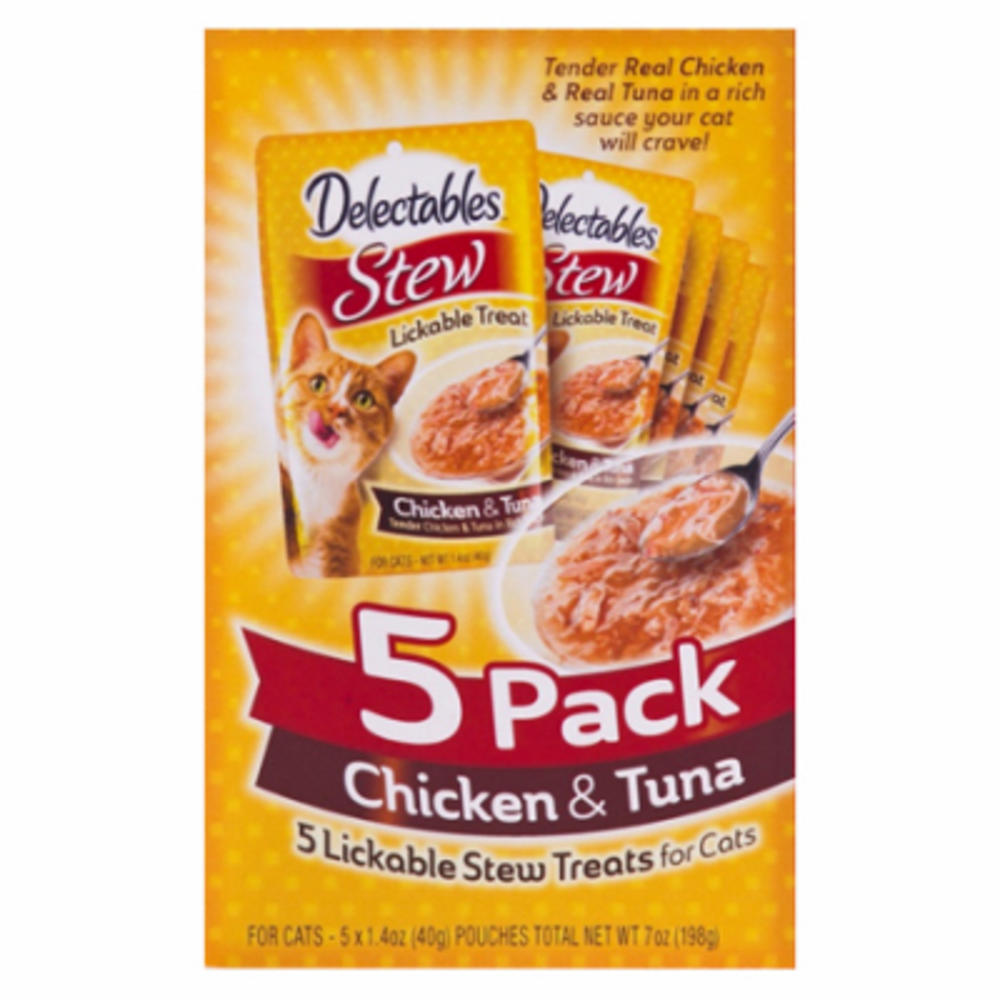 Delectables 15466 Lickable Stew Treats for Cats, Chicken & Tuna, 1.4 oz. Each, 5-Pk. - Quantity 3
