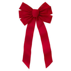 Holiday 7964 Christmas Bow, 7-Loop, Red Velvet, 10 x 22 x 2-3/4-In.