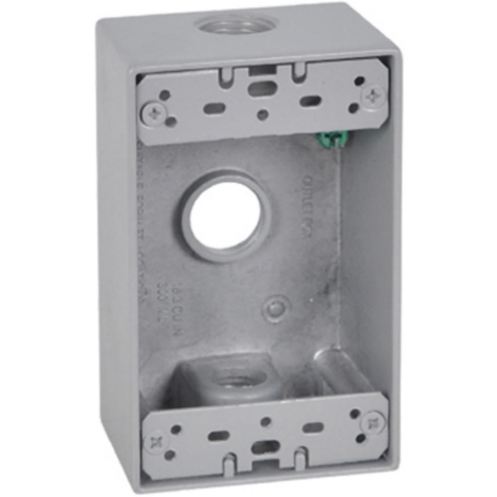 Master Electrician FSB50-3 Gray Weatherproof 1-Gang Rectangular Outlet Box - Quantity 50