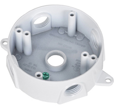 Master Electrician BRD-4-W White Weatherproof Round Outlet Box - Quantity 40