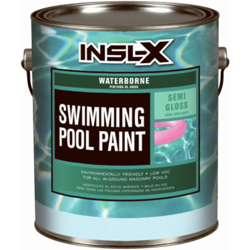 Insl-x WR1020092-01 Swimming Pool Paint, Waterborne Semi-Gloss, Black, Gallon - Quantity 2