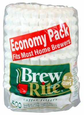 Brew Rite 45-501A Coffee Filters, 8-12 Cup Basket, 500-Count, 12-Pk. - Quantity 1