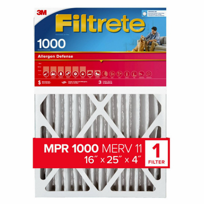 3M Filtrete NADP01-4IN-4 16x25 x 4 In. Allergen Reduction Deep Pleated Air Filter, 12 Months, 1000MPR