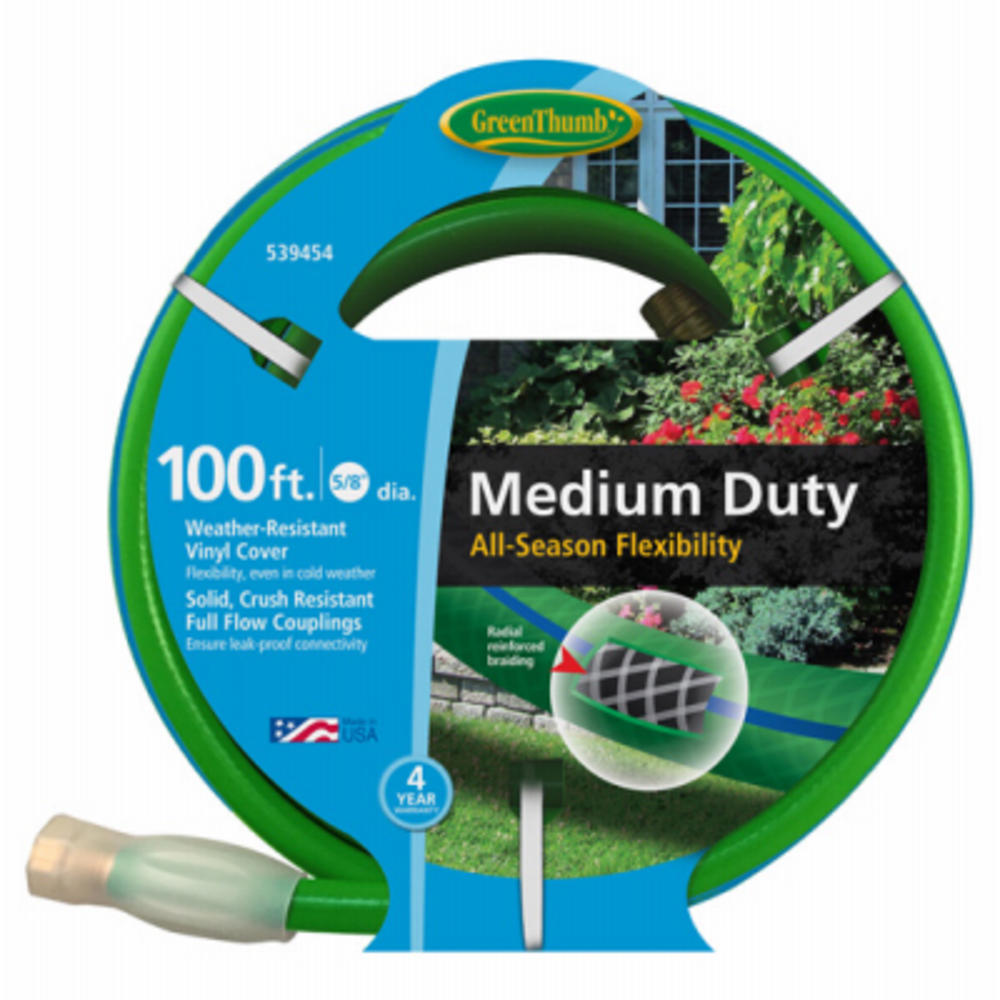 Green Thumb GTAW58100 All-Weather Garden Hose, Medium-Duty, 5/8-In. x 100-Ft. - Quantity 1