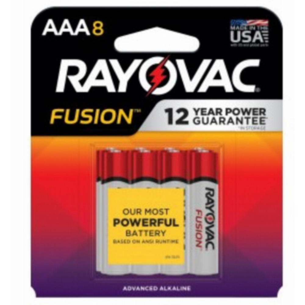 Rayovac 824-8TFUSK Fusion Advanced AAA Alkaline Battery, 8-Pk. - Quantity 1