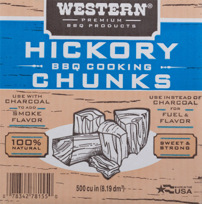 Western 78055 Grill Cooking Chunks, Hickory, 570-Cu. In. - Quantity 1