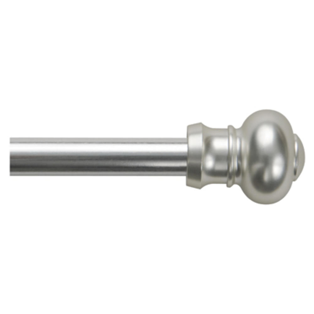 Kenney KN360/19 Ashby Cafe Curtain Rod, Silver Satin, 28 to 48-In. - Quantity 1