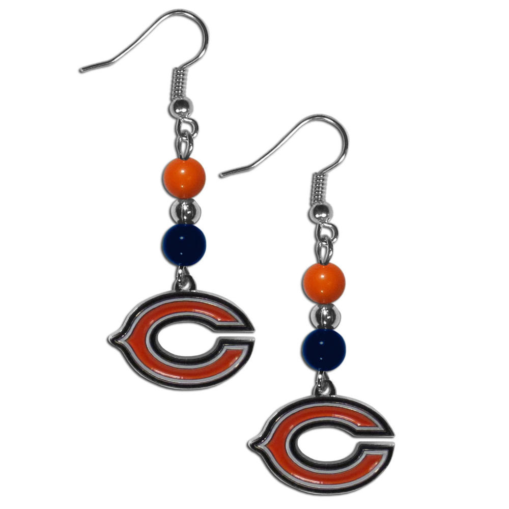 Siskiyou Chicago Bears Fan Bead Dangle Earrings