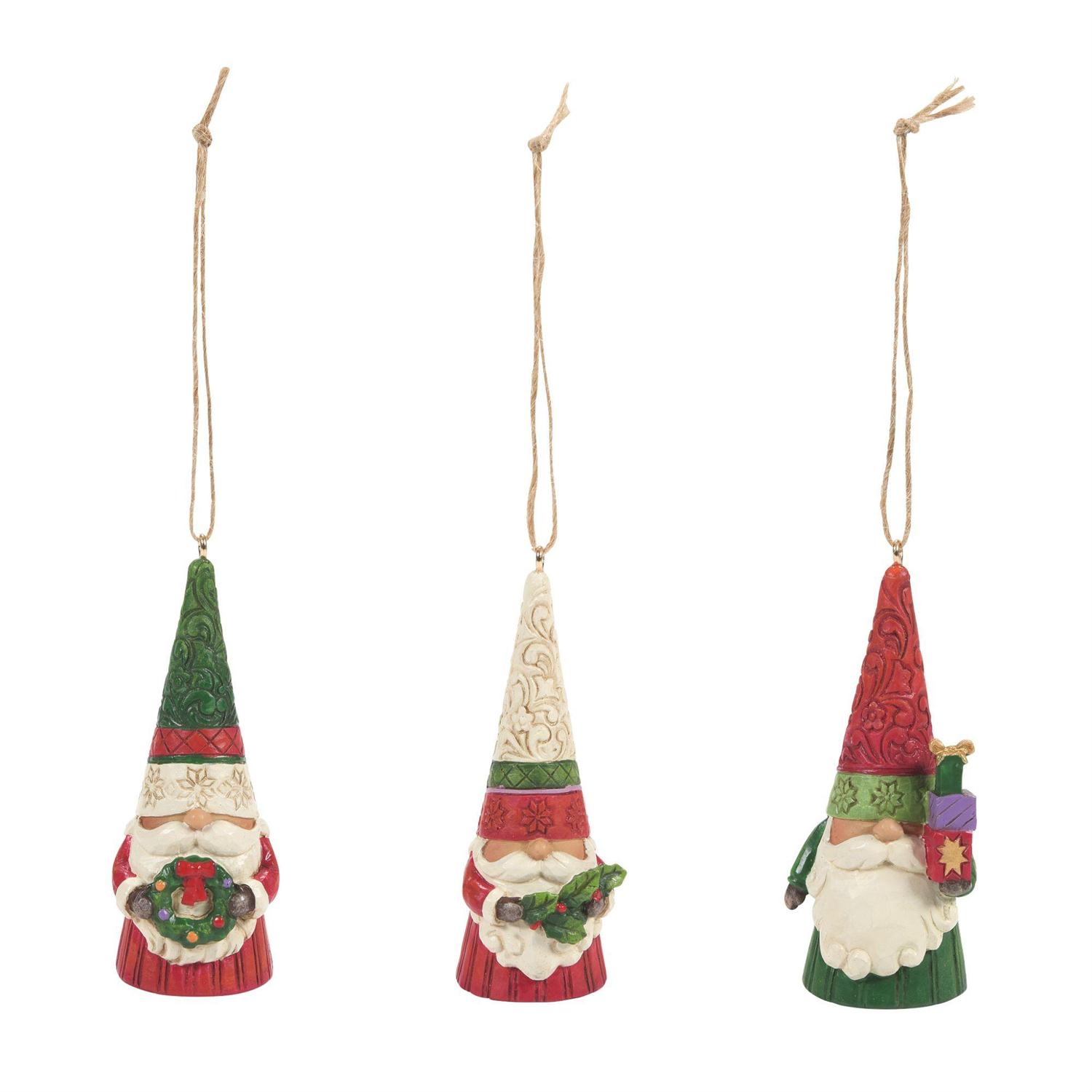 Enesco Heartwood Creek 3 Mini Christmas Gnomes 3-Piece Ornament Set