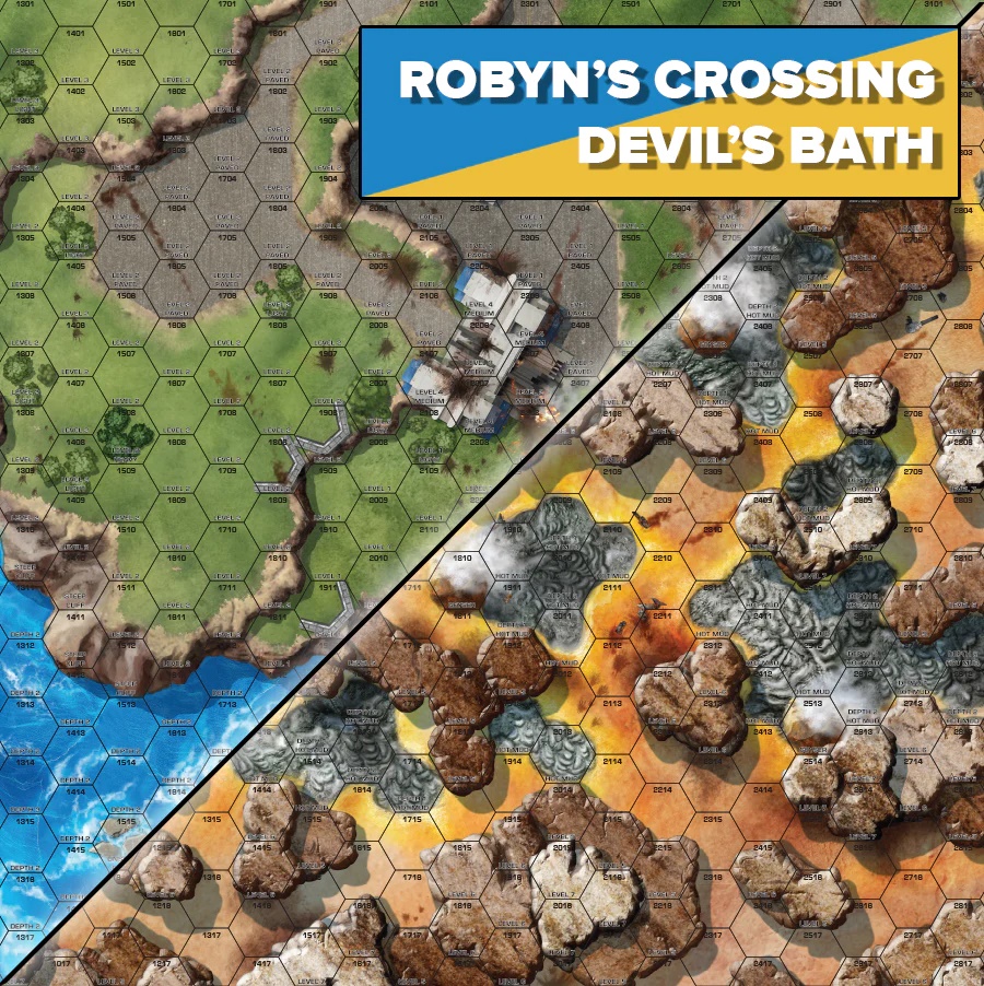 Catalyst Game Labs BattleTech Battle of Tukayyid Battlemat: Robyn's Crossing/Devil's Bath