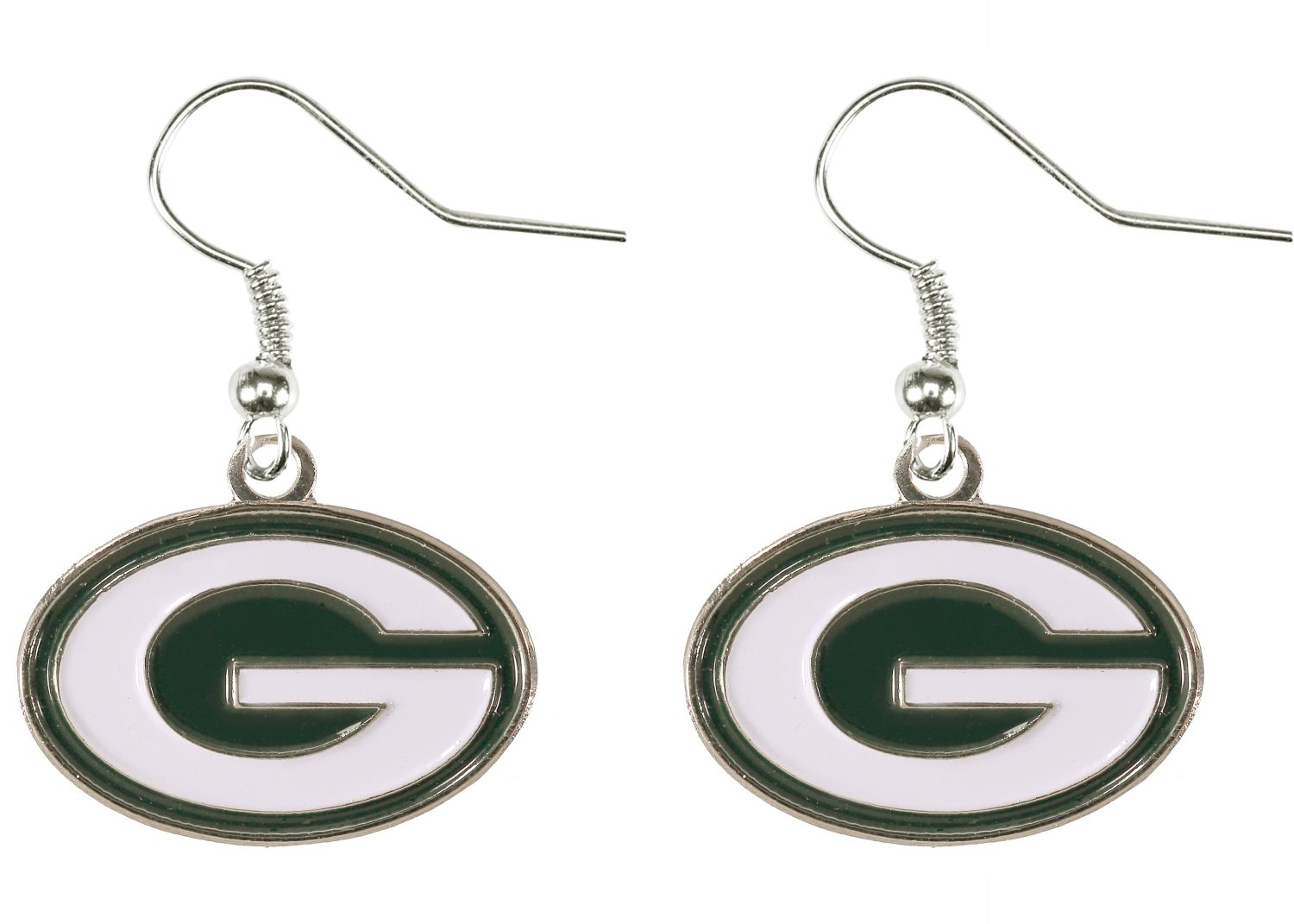 Aminco Green Bay Packers Logo Dangler Earrings