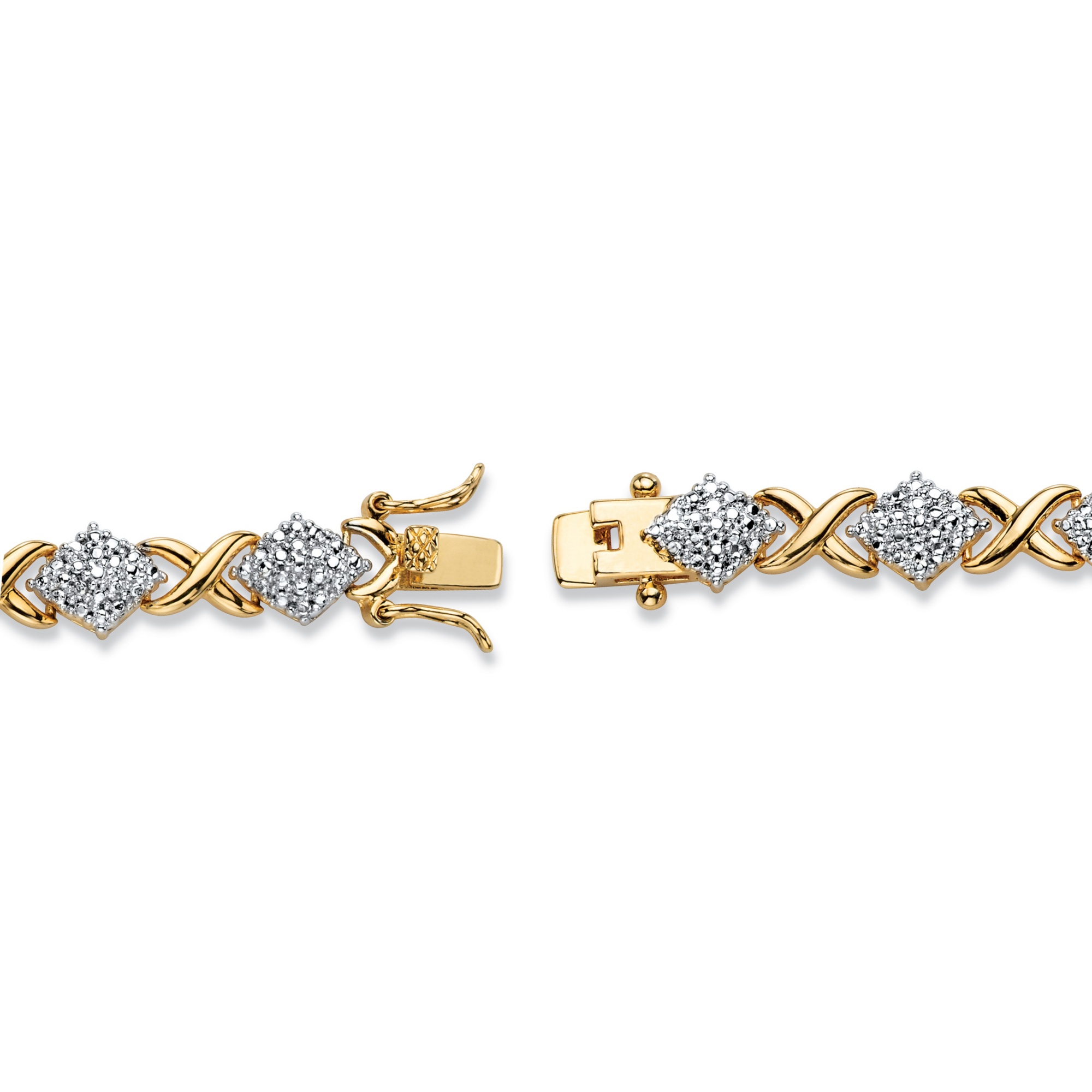 Palmbeach Jewelry Diamond Accent Pave Style X And O Tennis Palmbeach Jewelry Diamond Accent Pave Style X And O Tennis Bracelet 14k Yellow Gold Plated 7 5