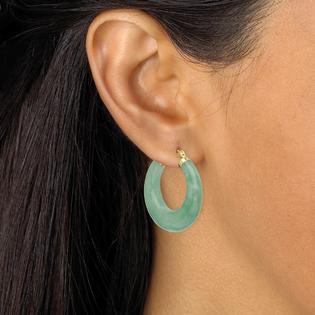 Jade earrings hoop Clearance
