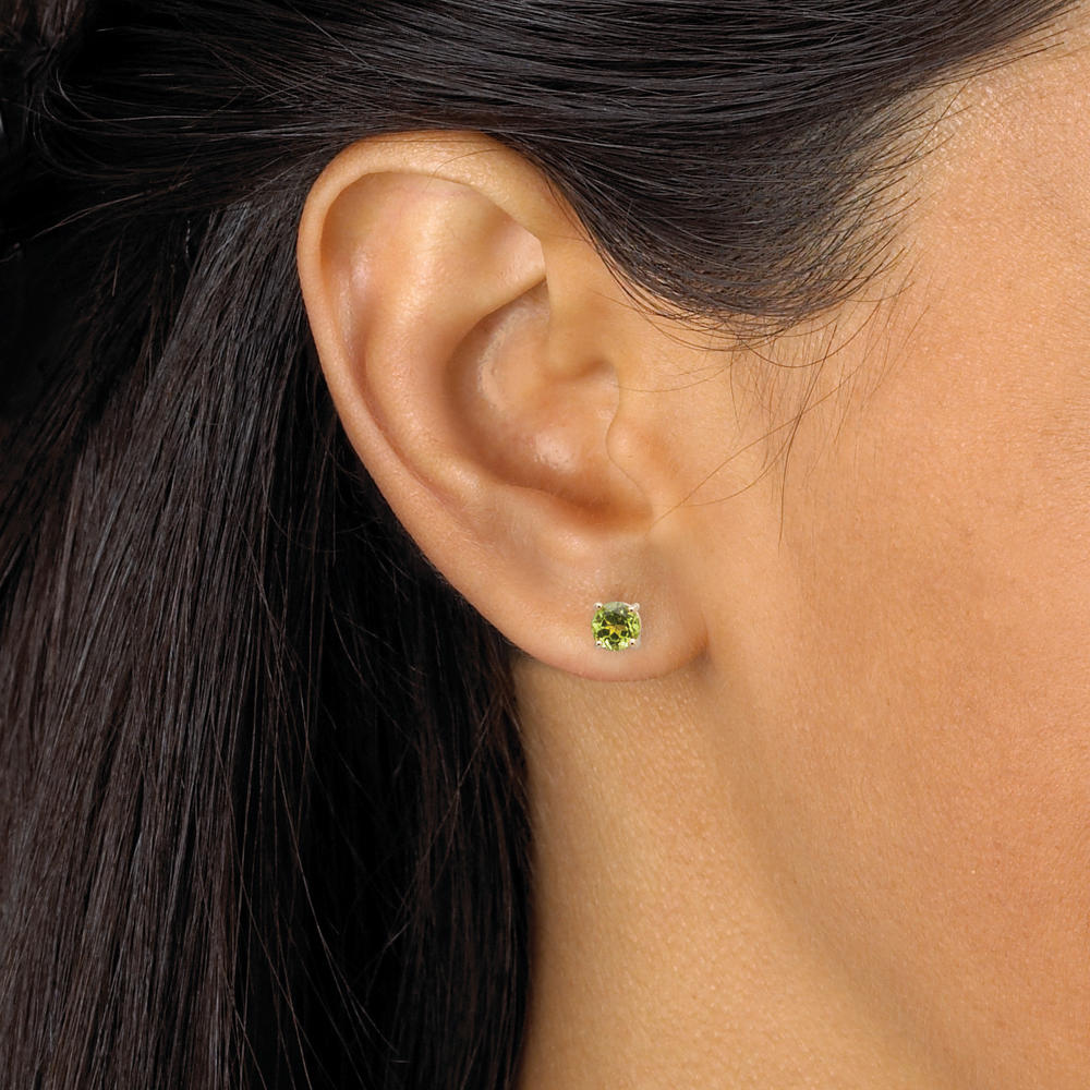 PalmBeach Jewelry 4.92 TCW 5-Pair Set of Genuine Multi-Gemstone Stud Earrings in Gold-Plated Sterling Silver