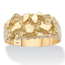 PalmBeach Jewelry Men's Solid 10k Yellow Gold Nugget Ring