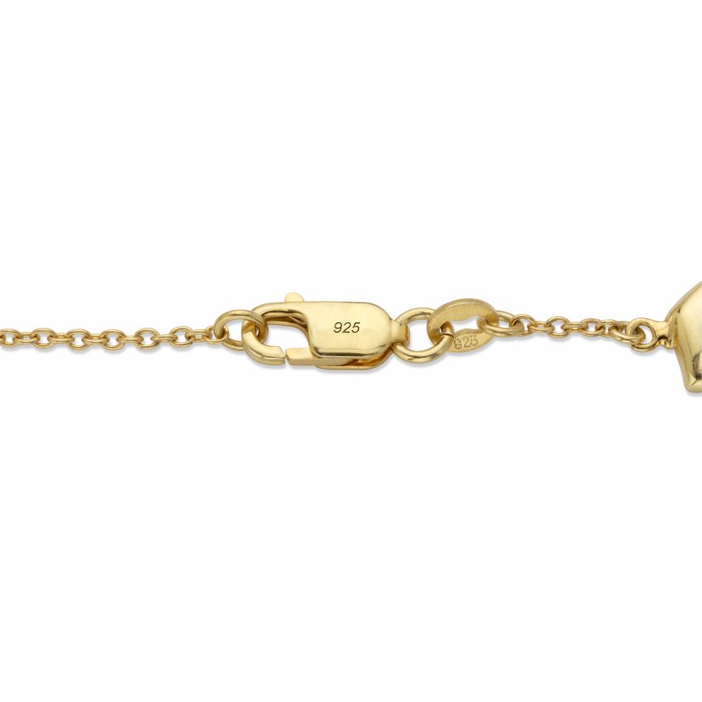 PalmBeach Jewelry Elephant Beaded Station Ankle Bracelet in 18k Gold-plated Sterling Silver 10"