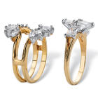 PalmBeach Marquise & Baguette Cubic Zirconia Bridal Ring Set – Sterling Silver Or Gold-Plated, 3.57 CTW