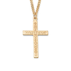 PalmBeach Jewelry Lord's Prayer Gold-Filled Pendant and Gold Ion-Plated Chain 24"