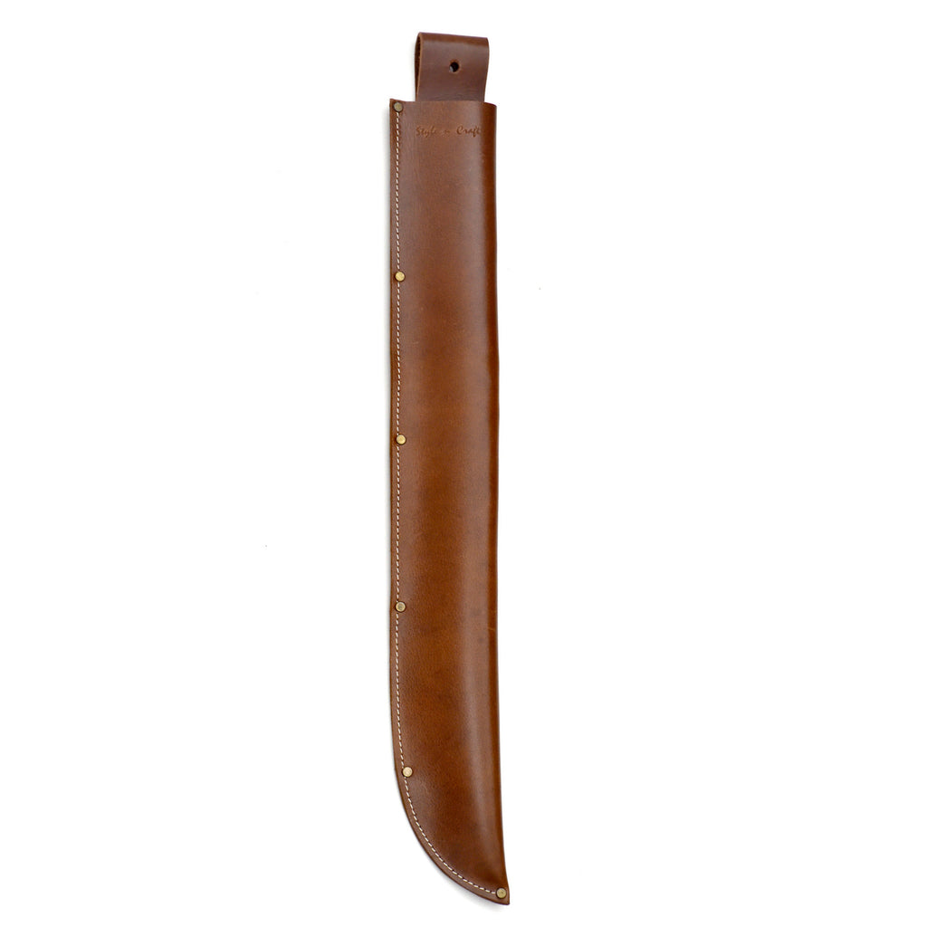 Style N Craft 98028 - 22 inch Machete Sheath in Dark Tan Heavy Top Grain Leather