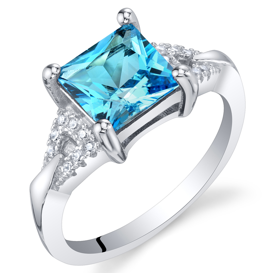 Peora Swiss Blue Topaz Sterling Silver Sweetheart Ring