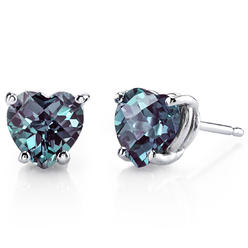 Earrings Alexandrite Sears Peora 14 Kt White Gold Heart Shape 2 50 Ct Alexandrite Earrings