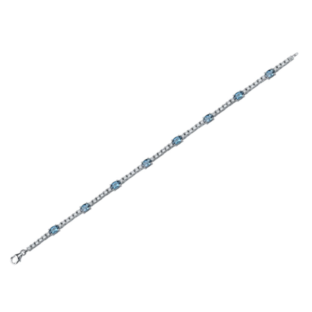 peora London Blue Topaz Line Bracelet Sterling Silver 3.75 Carats