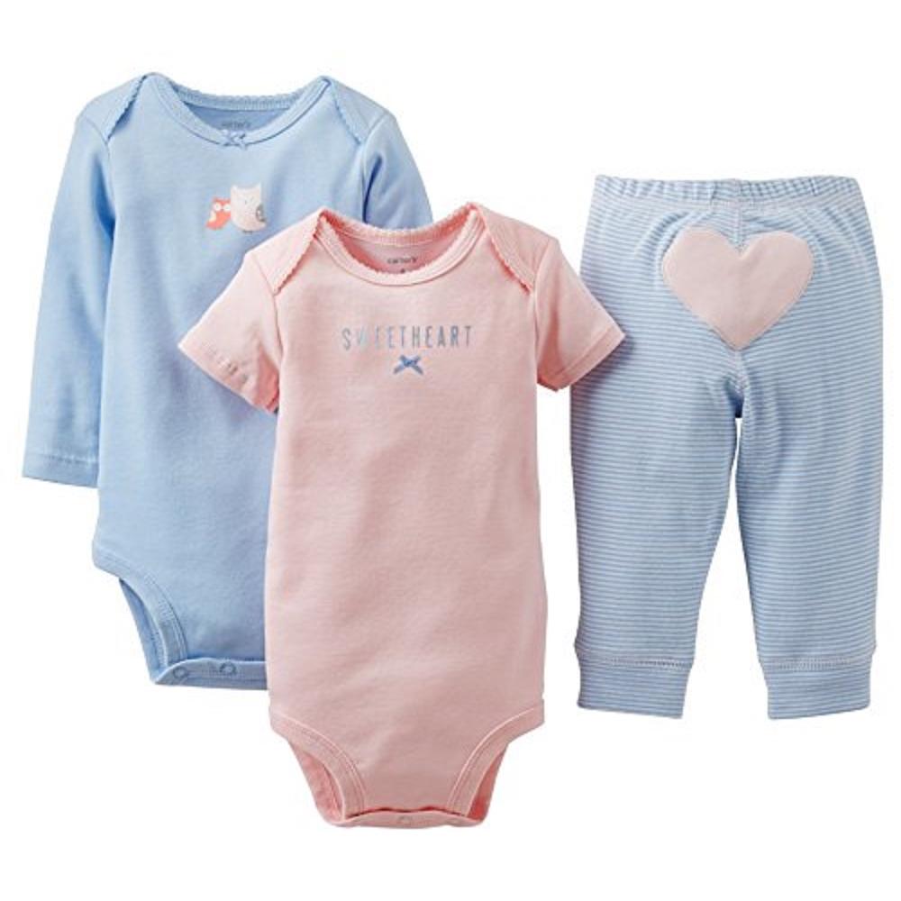 Carter S Baby Girls 3 Piece Take Me Away Set Sweetheart Blue