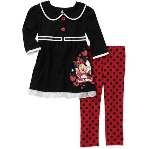 Disney Minne Mouse Girls' Sweetest 2 Piece Shirt & Pants Set (3T)