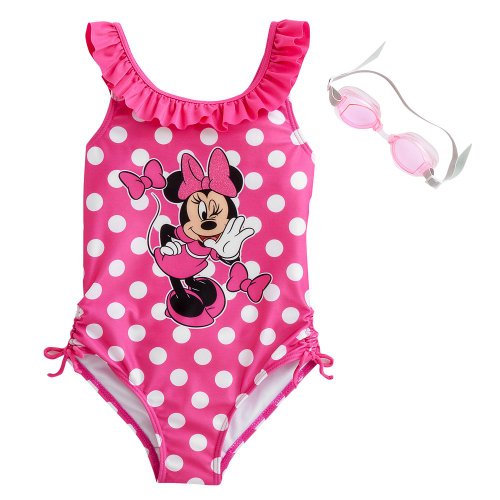 Disney Minnie Mouse Girls Polka-Dot One-Piece Swimsuit (6) [Misc.]
