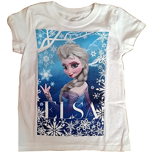 Disney Frozen Elsa Snowflake Graphic Tee Shirt (Extra Large (14/16))